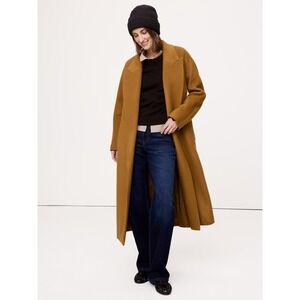 Banana Republic Italian Wool-Cashmere Wrap Coat Trench‎ Golden Brown Tie NWT